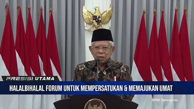 Wakil Presiden Ma'ruf Amin Beri Sambutan pada Kegiatan Silaturahmi dan Halalbihalal ICMI