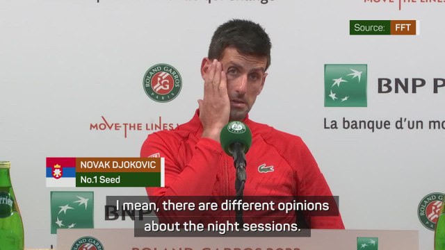 Roland Garros night session 'starting too late' - Djokovic