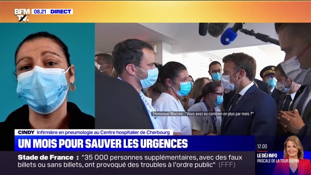 On trime depuis 20 ans : l'infirmière qui a interpellé Emmanuel Macron à Cherbourg témoigne sur BFMTV