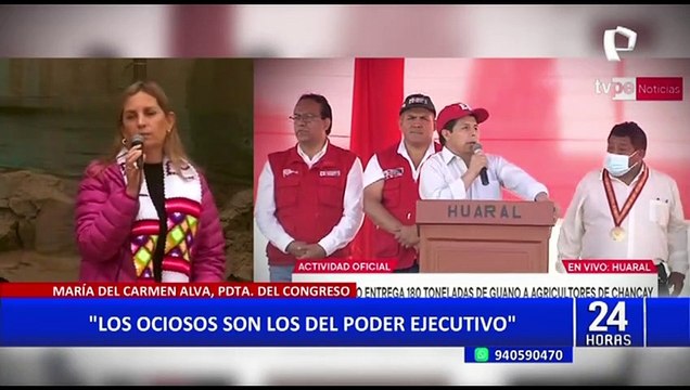 María del Carmen Alva critica a Castillo y a su gobierno: Los ociosos son los del Ejecutivo