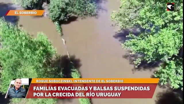 Familias evacuadas y balsas suspendidas por la crecida del Río Uruguay