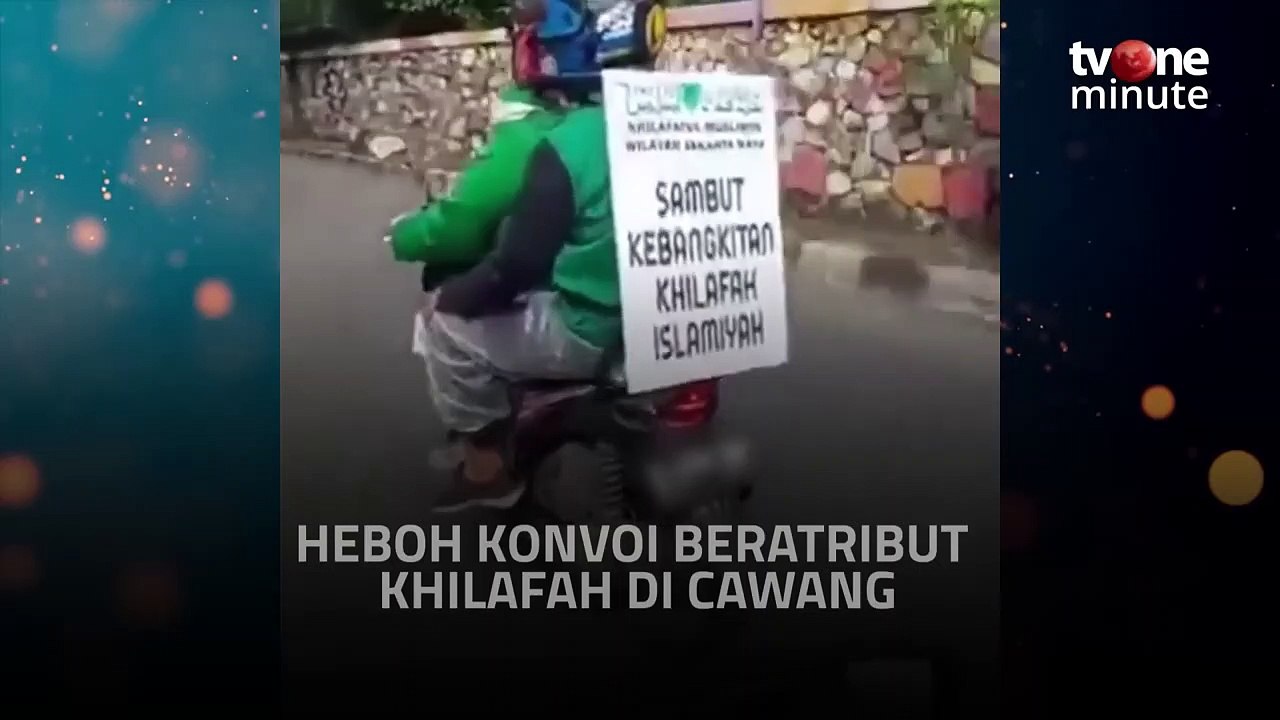 Konvoi Pemotor Mengenakan Atribut Khilafah di Cawang _ tvOne Minute