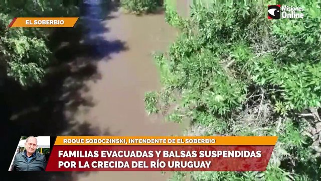 Familias evacuadas y balsas suspendidas por la crecida del Río Uruguay