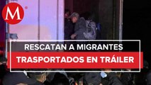 Rescatan a 33 migrantes indocumentados dentro de un tráiler en Edomex