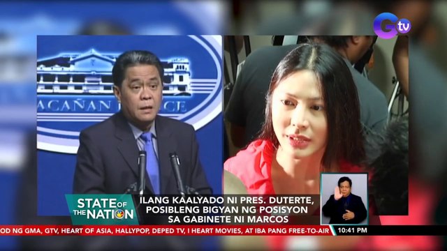 Ilang kaalyado ni Pres. Duterte, posibleng bigyan ng posisyon sa gabinete ni Marcos | SONA