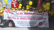 Protestas de Correos y taxistas en Madrid