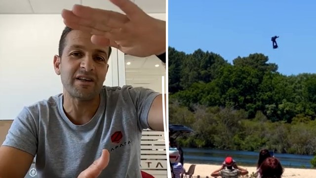 « L'homme volant » Franky Zapata raconte son crash en Flyboard Air lors d'une représentation
