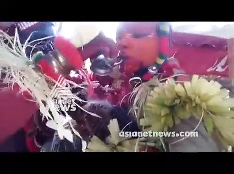 ഭക്തന്റെ പ്രസാദമായ കോഴിയേ തിന്നുന്ന പഞ്ചുരുളി തെയ്യം