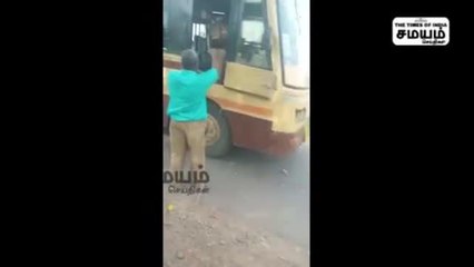 "யார்யா நீ.. என்னய்யா பிரச்சன உனக்கு" பஸ் கண்ணாடியை உடைத்து குடிமகன் ரகளை!