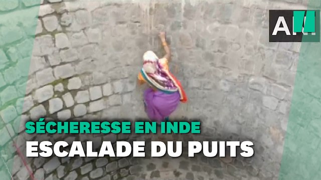 À cause de la sécheresse en Inde, des habitants obligés d'escalader un puits pour boire