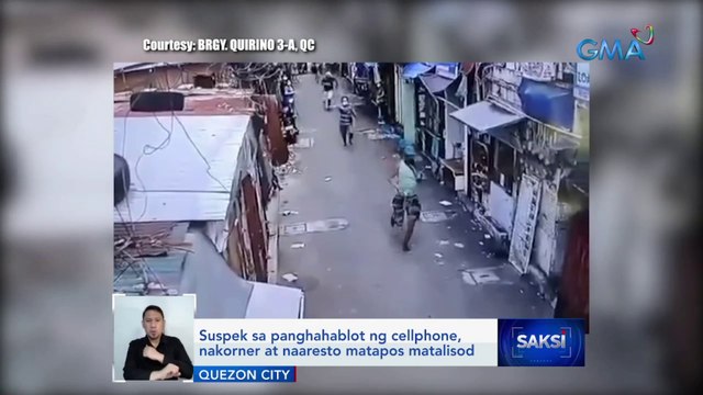 Suspek sa panghahablot ng cellphone, nakorner at naaresto matapos matalisod | Saksi