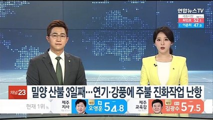 밀양 산불 3일째…연기·강풍에 진화작업 난항