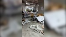 Hastane inşaatında çalışan işçilerden kötü yemek isyanı