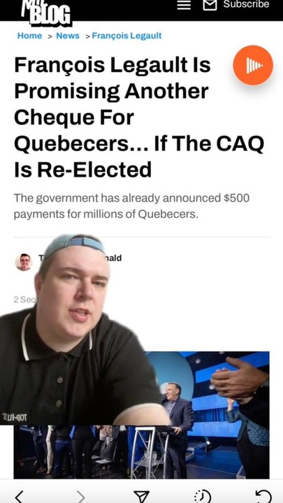 François Legault Is Promising Another Cheque For Quebecers If The CAQ Is Re-Elected