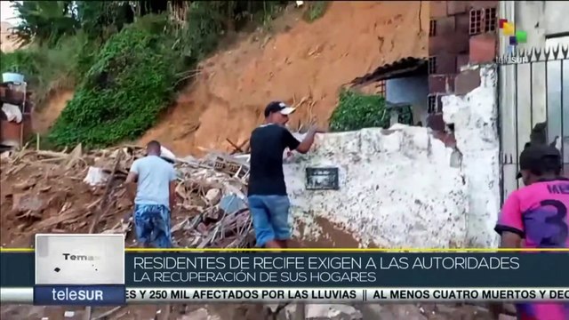 Residentes de la ciudad brasileña de Recife exigen a las autoridades la recuperación de sus hogares