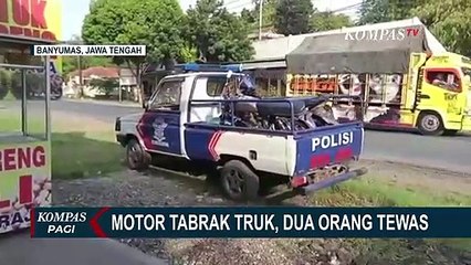 Download Video: Sepeda Motor Tabrak Truk Tronton di Banyumas, 2 Orang Meninggal Dunia