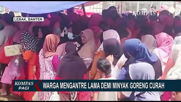 Demi Minyak Goreng 14 Ribu, Warga Lebak Banten Rela Berdiri Mengantre Hingga Berjam-Jam