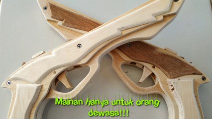 Mainan pistol pistolan peluru karet gelang/rubber band gun