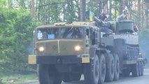 Ukrayna askeri konvoyu Kiev bölgesinde görüntülendi