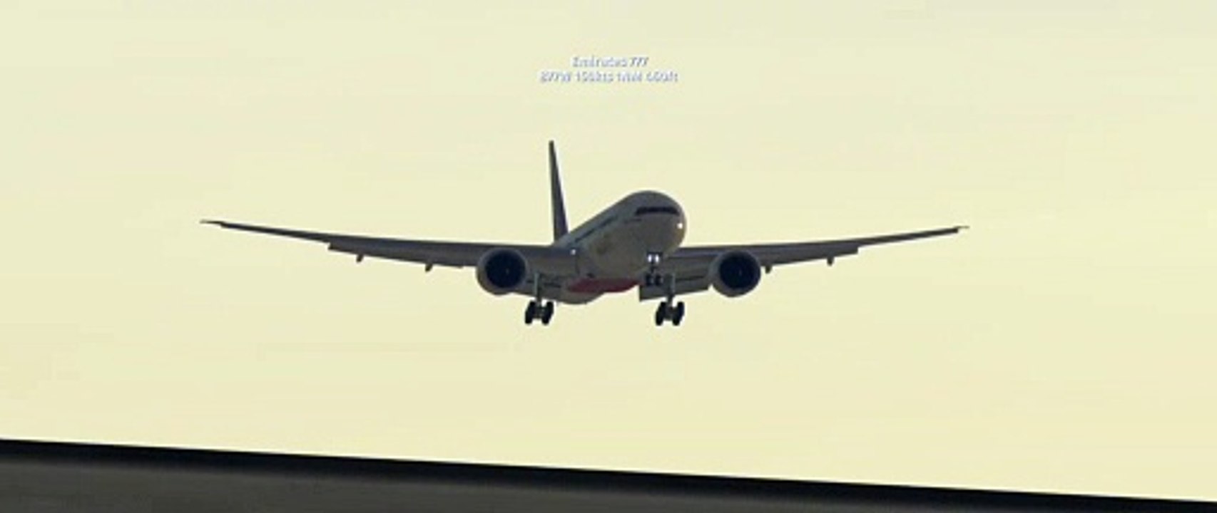 Emirates Boeing 777-300ER at London Heathrow Airport after flight from Dubai International Airport