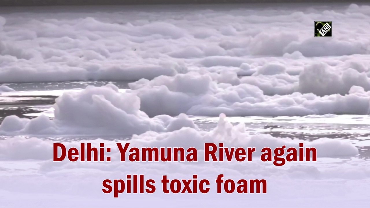 Delhi: Yamuna River again spills toxic foam
