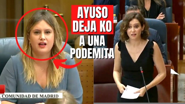 Díaz Ayuso embiste a una podemita por dar lecciones de feminismo: ¡No van a someterme a su discurso patético!