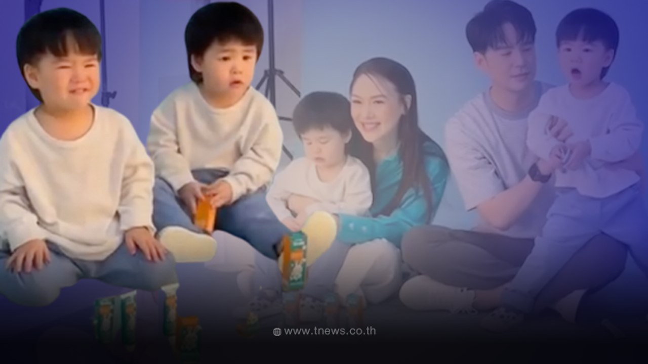 น้องธีร์-น้องพีร์ ลูกชายฝาแฝด บีม-ออย ขึ้นแท่นพรีเซนเตอร์ตัวน้อย รู้งานมาก