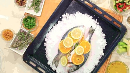 Poisson en croûte de sel - سمك في الفرن مع عجينة الملح