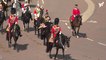 Charles, William and Anne arrive on horseback for Trooping the Colour