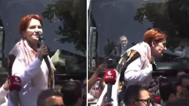 Kalabalıktan sıyrılan kişi Mansur Yavaş'ı aday yapın dedi, Akşener yanıtsız bırakmadı