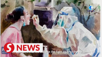 71-year-old man draws 100+ paintings to record fight against COVID-19