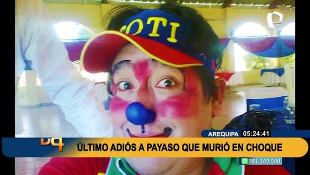 Arequipa: dan último adiós a payaso Toti quien falleció víctima de un accidente de tránsito