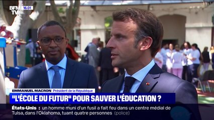 Emmanuel Macron souhaite généraliser partout sur le territoire "l'école du futur" "dans les prochains mois" (BFMTV)