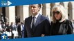 Brigitte Macron  Tout de noir vêtue au bras d'Emmanuel pour honorer Françoise Rudetzki