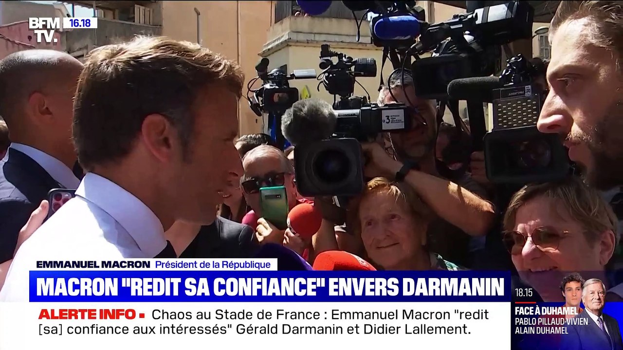Violences au Stade de France: Emmanuel Macron "redit sa confiance" à Gérald Darmanin et Didier Lallement - Le président appelle à "tirer tous les enseignements en toute transparence"