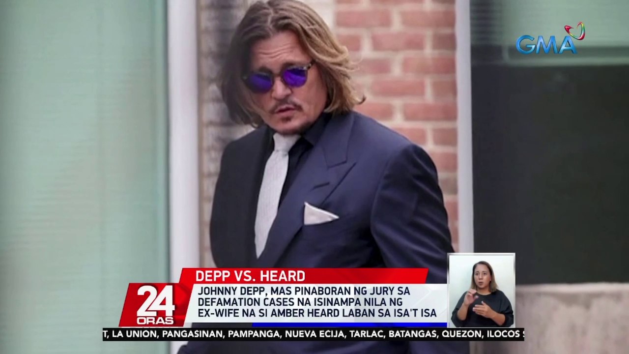 Johnny Depp, mas pinaboran ng Jury sa defamation cases na isinampa nila ng ex-wife na si Amber Heard laban sa isa't isa | 24 Oras