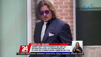 Johnny Depp, mas pinaboran ng Jury sa defamation cases na isinampa nila ng ex-wife na si Amber Heard laban sa isa't isa | 24 Oras
