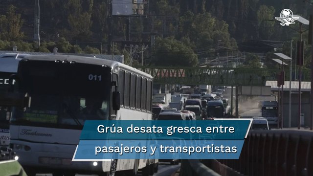 Se desata riña con todo y grúa en Indios Verdes por bloqueo