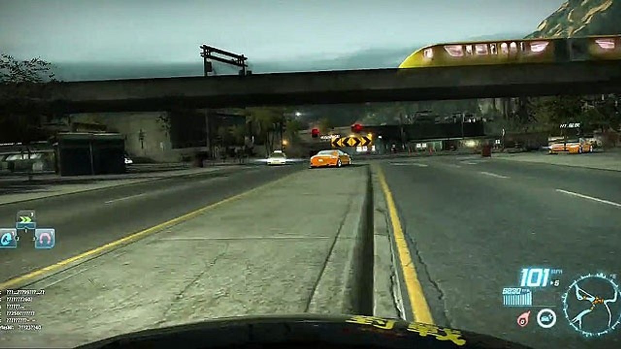 Need for speed: world online - beta-spielszenen: stadtfahrt aus der innenansicht