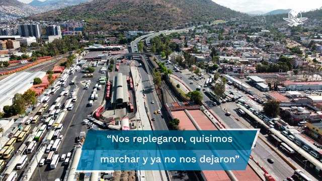 Policías de CDMX repliegan a transportistas por bloqueo en Indios Verdes