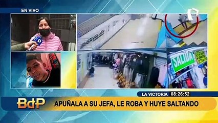 Ataque en Gamarra: extranjero apuñala en la yugular a su jefa, le roba S/20 mil y huye saltando