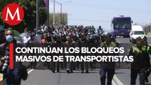 Transportistas marchan hacia el Zócalo en CDMX