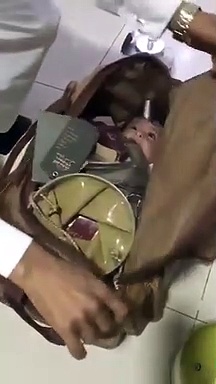 പരിശോധിക്കാന്‍ ബാഗ് തുറന്ന ഉദ്യോഗസ്ഥര്‍ കണ്ടത് അഞ്ച് മാസം പ്രായമായ കുഞ്ഞിനെ; ഞെട്ടിക്കുന്ന വീഡിയോക്ക് പിന്നിലെന്ത്