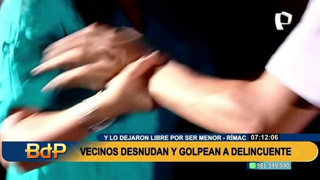 Hartos de los robos: vecinos del Rímac golpean y desnudan a delincuente