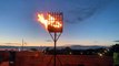 Southsea Castle beacon lighting in celebration of the Queen's Platinum Jubilee