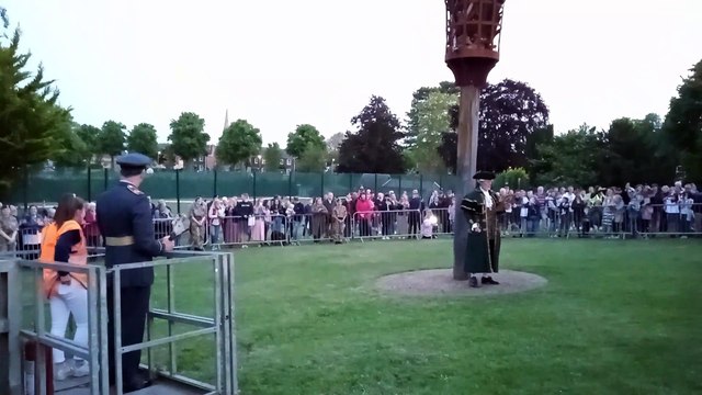 Town crier proclaims the Queen's Platinum Jubilee in Stamford, Lincolnshire