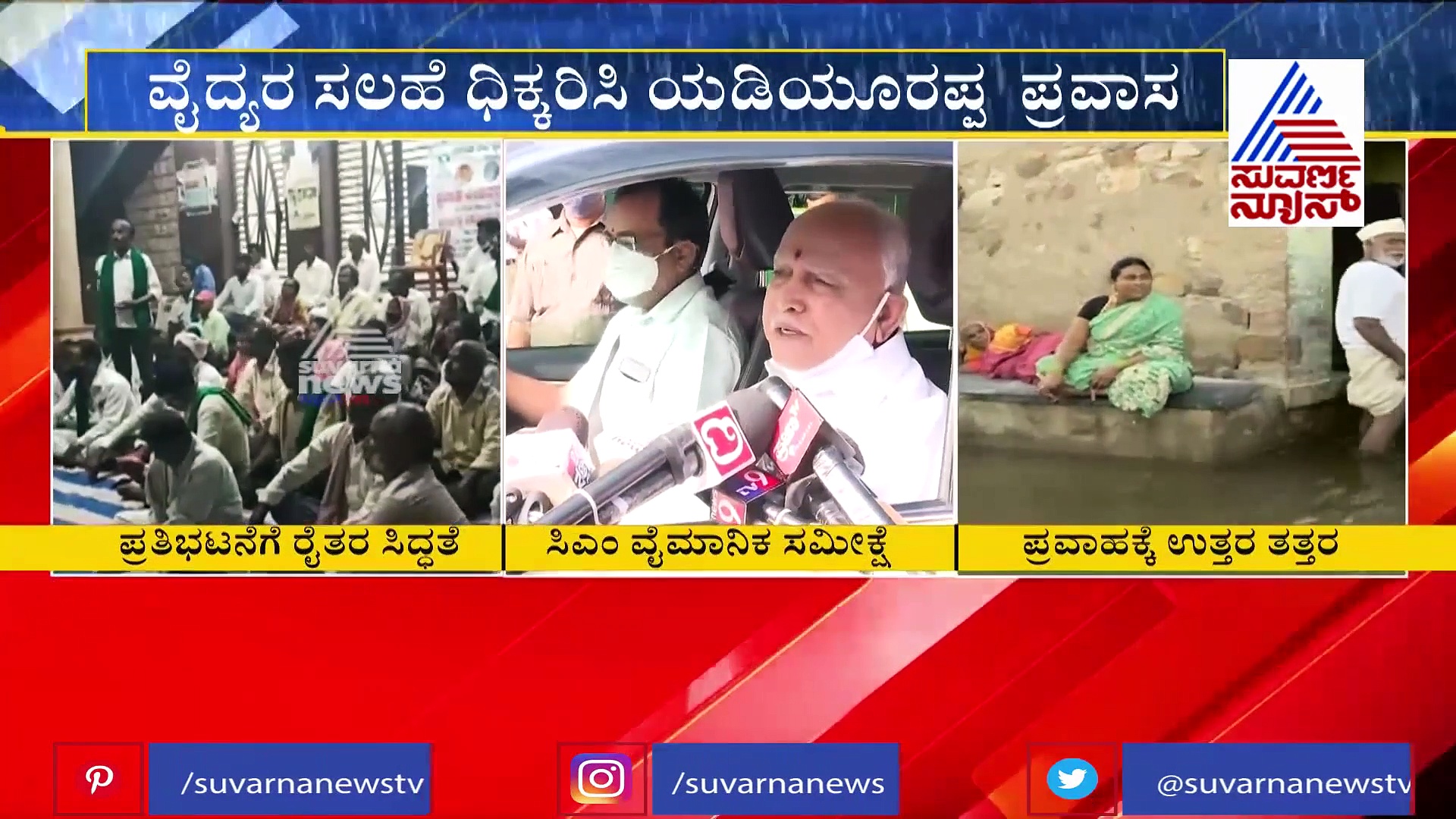 ವೈದ್ಯರ ಸಲಹೆ ಧಿಕ್ಕರಿಸಿ ಸಿಎಂ ಬಿಎಸ್‌ವೈ ಬೆಳಗಾವಿಯಲ್ಲಿ ವೈಮಾನಿಕ ಸಮೀಕ್ಷೆ
