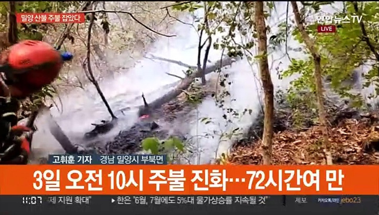밀양 산불, 나흘만에 주불 잡아…축구장 1천개 이상 면적 피해
