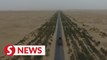 Zero-carbon road in China's largest desert