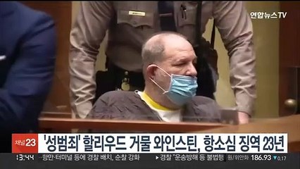 '성범죄' 할리우드 거물 와인스틴, 항소심도 징역 23년